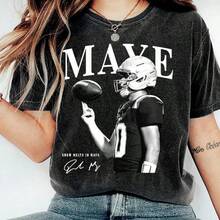 Vintage Drake Maye Shirt, New England Pa Triots T-Shirt, American Football Tee, Football Gifts For Bo - 黑色 - 查看 1