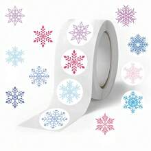 Cute Cartoon Snowflake Roll Stickers (500 Pcs/Roll) - PVC Decals For Handmade Projects, Device Embellishment, Backpacks & Gift Wrapping - 500PCS/Roll - View 7