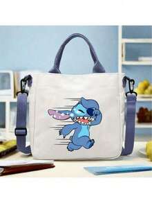 Disney Stitch Canvas Bag, Student Shoulder Bag, Crossbody Bag, Detachable Shoulder Strap Handbag, Tote Bag, Casual Travel Bag, Travel Organizer Bag, Cosmetic Bag, Makeup Bag, Travel Organizer, Large Capacity Cosmetic Storage Bag - Multicolor - View 4