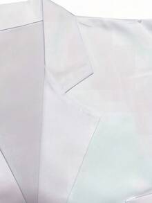 1pc Custom Fitted Lab Workwear, Professional Polyester Long Sleeve Doctor/Nurse Work Jacket, White Pharmacy Lab Coat - Black - View 5