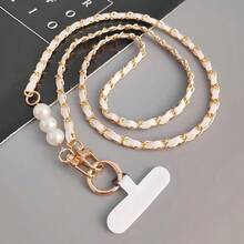 1PC Universal Mobile Phone Case Lanyard For Women, Cross Faux Pearl Collection Chain, Long Neck And Shoulder Strap - Multicolor - View 10