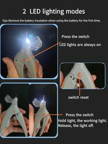 1pc 5X Magnifying Pet Nail Clipper With LED Light - Multicolor - View 4