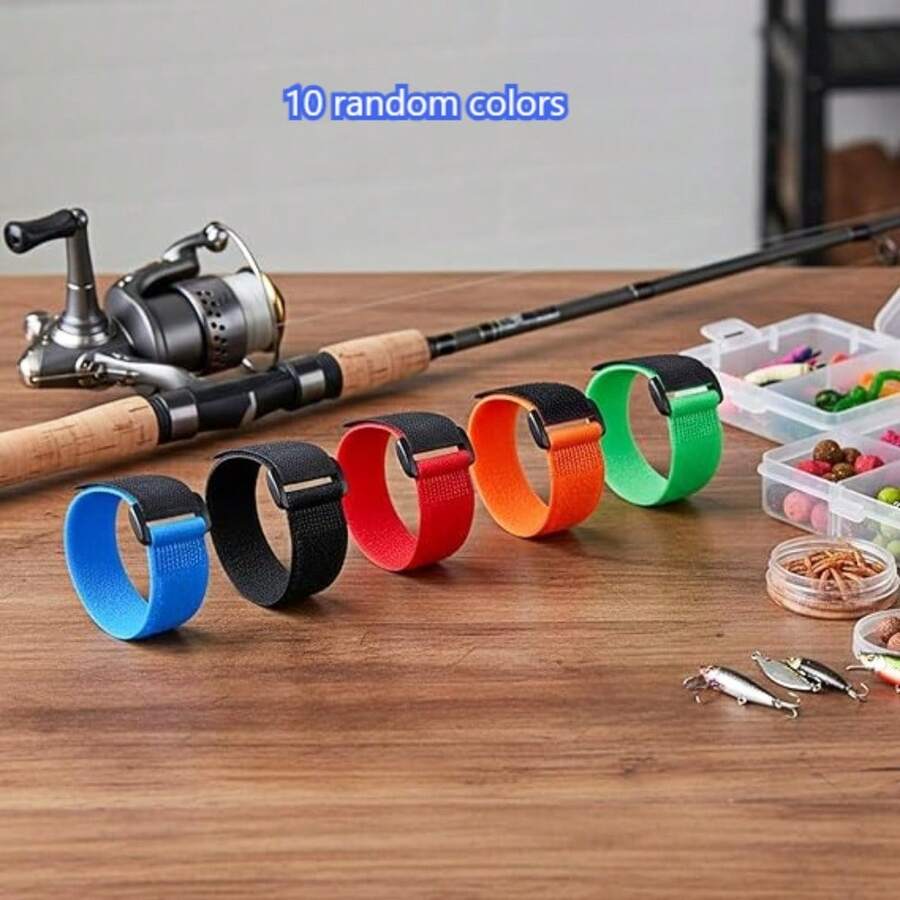 10pcs Heavy-Duty Reusable Cable Organizer Straps - Multi-Color (Red, Black, Green, Blue) Quick-Release Buckle For Home & Office Storage, Electronic Device Tool Organization, Cord Management, Cable Organizer For Desk, Desk Organization, Sleek Design - Multicolor - View 1