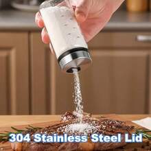 1PCS 200MLSalt And Pepper Shakers Salt Dispenser With Lid Spice Shaker For Kitchen Sugar And Powder Container Glass Salt Shaker 12.4 X 5.7 Cm - Transparent - View 6