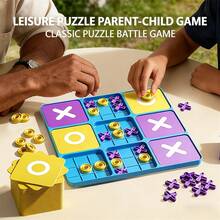 升级版井字棋游戏 - 适合男士、女士和家庭的策略棋盘游戏 | Xs 对 O' 策略棋盘游戏，适合聚会、旅行、生日礼物 - 彩色 - 查看 4