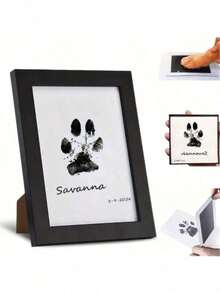 2pcs Pet Paw Print Kits (For Dogs & Cats), Dog Paw Print Pad Kit: 5 Inch Frame, No-Ink Pet Cleaner Non-Touch Ink Pad, For Saving Cat/Dog Paw Print Pet Memento - Multicolor - View 5