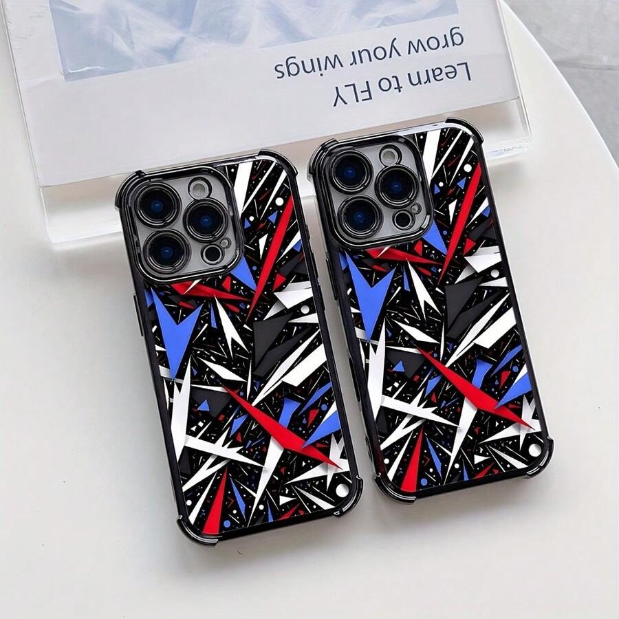 Funda de Teléfono con Diseño de Cuchilla Colorida Adecuada para iPhone 16, 15, 14, 13, 12, 11 Pro Max, X, XR, XS Max, 8, 7 Plus Funda Transparente Suave a Prueba de Golpes - Colores mixtos - Ver 1