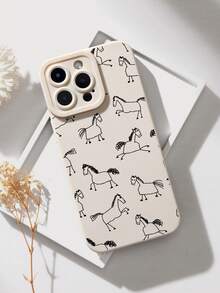 1个艺术手绘线条马图案手机壳，TPU软壳防摔，兼容 13/11/17/17 Pro/16/14/15/15 Pro/15 Plus/15 Pro Max/7 Plus/8 Plus/X/Xs Max/Xr/11 Pro/12 Pro/13 Pro/14 Pro/12 Mini/13 Mini/11 Pro Max/12 Pro Max/13 Pro Max/14 Pro Max/14 Plus/17 Pro Max/17 Air/6/6s Plus/7/8/16 Pro/16 Plus/16 Pro Max - 彩色 - 查看 1