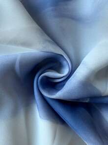 Bohemian Style Chiffon Soft & Flowy Fashion Asymmetrical Shoulder Formal Evening Dress, Without Belt - Baby Blue - View 5