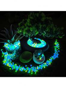 200pcs/Bag Resin Decorative Stones, For Garden Landscape Decoration, Large-Scale Landscape Beautification, Potted Plants, Parks, Aquariums - Fluorescent Stones - Mixing Colors - View 11