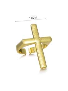 1枚男士时尚个性化十字戒指 - 金黃色 - 查看 3