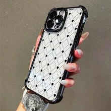 1 Stück, schwarzes Liebesmuster, einfaches, stilvolles, quadratisches Handyhülle für iPhone 11/12/13/14/15/17/Air/Pro/Plus/Pro Max und Galaxy S22/S223/S84/S25/Ultra/FE/EDGE. Geeignet als Geschenk für Freunde oder Valentinstagsgeschenke. - Verschiedenfarbig - Übersicht 3