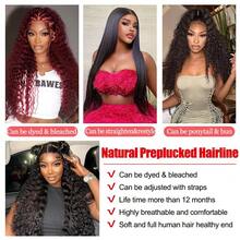 Deep Wave Lace Front Wigs Human Hair 200% Density 13x6 HD Transparent Deep Wave Frontal Wigs Human Hair With Baby Hair Natural Color Halloween Season - Natural Black - View 4