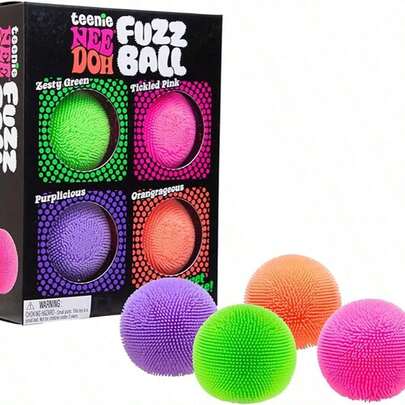 New Nee Doh Plush Color Changing Squeeze Ball, Cute Stress Relief Mochi Squishy Toy, Soft Squeezing Fidget Sensory Toy - Birthday Gift, Holiday Gift, Perfect Present