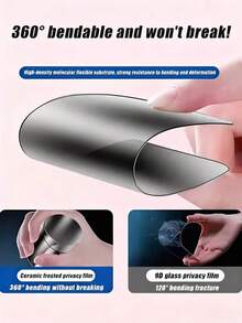 5pcs - Full Screen Matte Privacy Screen Protector Film Compatible With IPhone 17 Pro Max/17 Air/16 Pro Max/16e/15 Pro Max/14 Plus/13 Pro Max/12 Mini/11 Pro Max/XS Max And Other Models. Featuring Dual-Sided Privacy Filter, Compatible With Phone Cases, Full Screen Coverage. Anti-Peeping, Anti-Fingerprint, Upgraded Edge Protection, Scratch-Resistant, Easy Installation Without Bubbles. A Great Gift For Birthdays And For Friends/Family. - Black - View 7