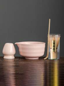 4pcs/Set Song Dynasty Matcha Bowl, Matcha Preparation Tools, Matcha Brush, Japanese Tea Bowl, Whisk, Tea Scoop - Multicolor - View 4