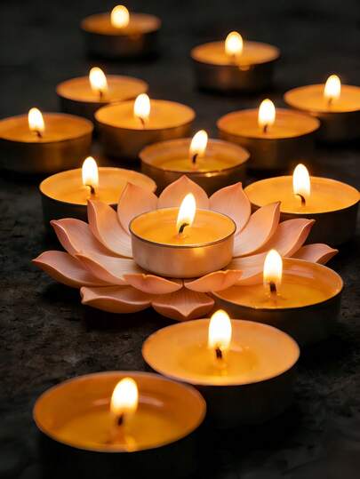 2小时燃烧植物酥油灯，用于佛像供奉，寺庙风格家用佛坛长灯，无烟无味佛教祈祷灯，适用于家庭寺庙神龛