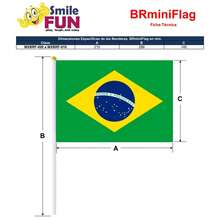 Banderillas de Brasil, MXBRF-000, 1Pza, Brasil, 14x21cm, Tela Poliéster, Asta Plástico. - Multicolor - Ver 5