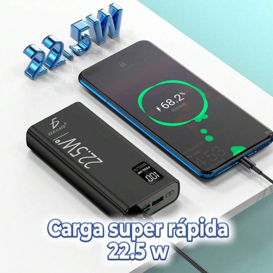 Powerbank cargador de batería externa portátil 10000mAh - Negro - Ver 1