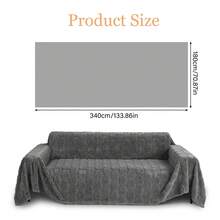 1/2/3/4-Seater Sofa Cover, Plush Sofa Cushion Cover, Winter Sofa Cover With Pumpkin Pattern, Non-Slip Couch Cover, Furniture Protector For Bedroom, Office, Living Room, Pet-Friendly - 深灰色 - 查看 10