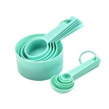 10pcs Stackable Measuring Cups And Spoons: Convenient And Tidy Kitchen Tools, Includes Plastic Measuring Spoons, Powder Food Transfer, PP Material, Baking Tools, Kitchen Measuring Utensils, Precise Measurement, Liquid Food Transfer, Reusable Measuring Cups And Spoons - Multicolor - View 1