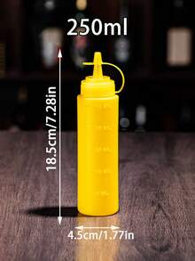 1个挤压式酱料瓶，尖嘴调味品分配器，带盖，耐用，透明分配瓶，防漏厨房调味品分配器，适用于沙拉酱、果酱、烘焙酱和其他酱料。 - 彩色 - 查看 14