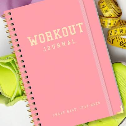 BUBU Sổ nhật ký tập luyện thể dục dành cho nam và nữ, khổ A5 (5.5" x 8.2"), sổ theo dõi tiến độ và mục tiêu tập luyện, đồ dùng văn phòng phẩm tại nhà, trường học.