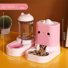 1 Set Cute Automatic Pet Feeder And Water Dispenser, Large Capacity Gravity-Fed Anti-Splash Bowl For Dogs, Cats, Rabbits, Home Pet Supplies - 2L - View 6