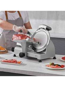 Meat Slicer, 340W Electric Deli Food Slicer With 10" SUS420 Stainless Steel Blade And Built-In Sharpening Stone, 0-0.6 Inch Adjustable Thickness For Commercial And Home Use, Cut Meat And Cheese - Silver - View 1