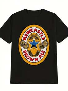Camiseta para hombre con el logotipo de Newcastle Brown Ale y la icónica marca de cerveza. Camiseta informal de corte corto con estampado del logotipo icónico. Ideal para todo tipo de clima, ideal para amantes de la cerveza, pubs y ropa informal (lavable a máquina, negra). - Negro 15 - Ver 1