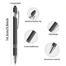 12pcs Blue Ink Customized Pens, Metal Printed Name/Logo/Text, Great Gift For Office, Teachers And Students - Sets - View 2