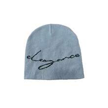 1件简约优雅白色字母针织帽 - 秋冬季百搭时尚单品 - 針織帽 - 查看 13