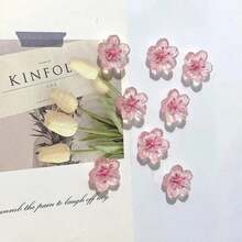 3/5/8/10pcs Pink Cherry Blossom Fridge Magnets, Cute Decorative Fridge Stickers, Suitable For Office Whiteboard, Storage Cabinet, Dishwasher, Kitchen And Home Decor, Round Plastic Material, Holiday Gift - Pink - View 6