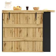 Utdragbart matbord (138 x 39 x 105 cm), köksbordet kan dras ut upp till 220 cm, perfekt för kök och vardagsrum, skiva i träimitation. - Kamel - Visa 7