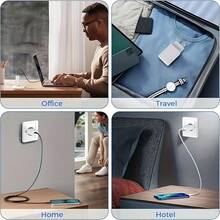 2个5W USB充电器，5V 1A USB墙式适配器，电源适配器，充电器，兼容 15/14/13/12/11/SE/XR、Galaxy S24/S23/S22/S21、Pixel 8a/8/7 Pro/6，不支持快充，适合旅行、办公、宿舍和家庭使用。 - 查看 7