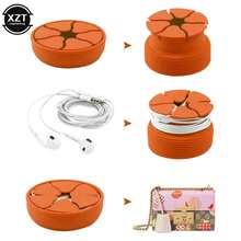 Organizador de cables de silicona para auriculares, Cables digitales, soporte portátil colorido para auriculares, enrollador de cables con forma de cuenco EQC1 - verde - Ver 4