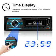1 Din Car Radio Stereo Bluetooth MP3 Player FM Radio, 7 Color Options With Remote Control, AUX/USB/TF Card Slot, Car Mounting Kit - 12V - View 8