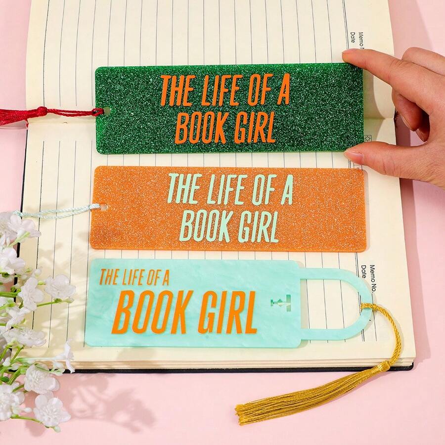 Bookworm Girl Bookmark, Vibrant Dancer Style Acrylic Bookmark, Suitable Gift For Book Lovers - One Size - View 1