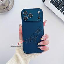 Personalized Custom Initials Phone Case Compatible With Iphone 17 16 15 14 13 Pro Max Series Laser-Engraved Design Camera Lens Protection Full-Body Drop Protection Customized Design The Perfect Choice For Birthdays And Holidays Gift - Royal Blue - View 2