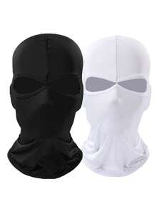 1 pieza/2 piezas Pasamontañas unisex de unicolor, máscara facial y calentador de cuello, máscara de esquí transpirable de doble orificio, adecuada para actividades al aire libre, senderismo, pesca, ir y venir - Multicolor - Ver 1