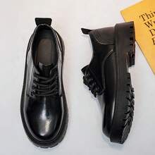 Men's Trending Low-Top Versatile Shoes, Suitable For Office, Wedding Season, Business Commute - Matte Black - View 3