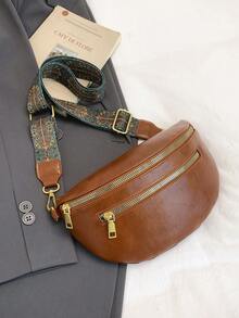 Soft Leather Waist Bags Women Casual Fanny Packs Saddle Bag Fashion Chest Pack Single Shoulder Crossbody Bag Travel Mobile Phone - Brown - View 6