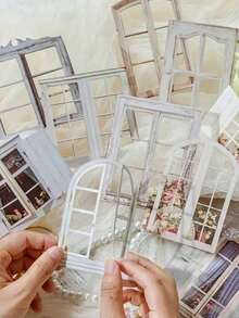 10pcs/Pack Creative Hollow Window Stickers For DIY Arts & Crafts Decor - Nhiều màu - Xem 7
