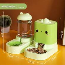 1 Set Cute Automatic Pet Feeder And Water Dispenser, Large Capacity Gravity-Fed Anti-Splash Bowl For Dogs, Cats, Rabbits, Home Pet Supplies - 2L - View 5