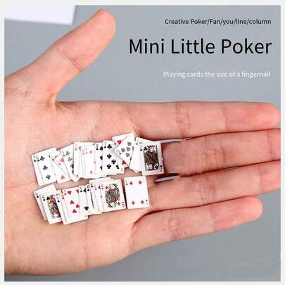 迷你扑克牌，口袋大小的扑克牌，创意消遣玩具，微型玩具