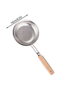 1pc Stainless Steel Wooden Handle Colander, Lo Mein Colander, Frying Filter Spoon, Vegetable Drain Spoon, Spaghetti Spoon, Multi-Function Fine Mesh Filter Spoon, Kitchen Gadget, Suitable For Picking Noodles, Dumplings, Vegetables, Fried Things, Filtering Food Materials - Multicolor - View 15