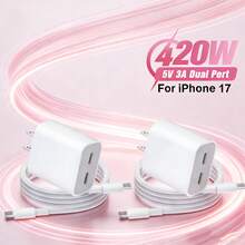 一套 USB-C 20W 墙式充电器适配器，配 100 厘米 USB-C 转 Type-C 充电线，兼容 17/16/15 Pro Max Plus/快速充电套装 - 白 - 查看 1