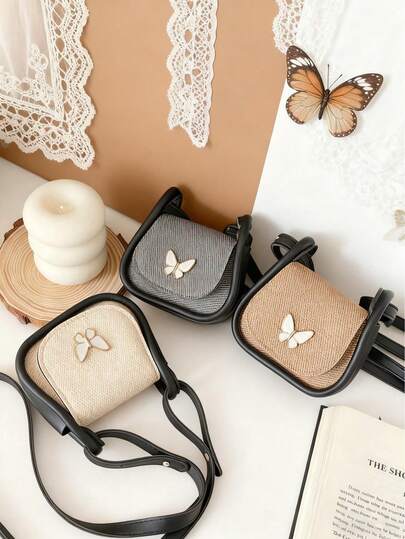 1pc New Retro Niche Design Butterfly Decoration Fashionable Mini Shoulder Crossbody Bag, Meet Basic Storage Needs, Multiple Color Options, Suitable For Travel, Shopping, Travel And Other Occasions, Ideal Gift Choice For Halloween, Thanksgiving, Christmas - Hot Selling