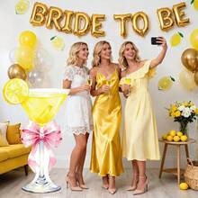 Lawnldyll 4ft Large Yellow Martini Bow Cardboard Cutout A Tini Bit Older Birthday Cutout Stand Lemon Cocktail Backdrop Decorations For Women Coquette Bachelorette Bridal Shower Cocktail Party Decor - 黃色 - 查看 6