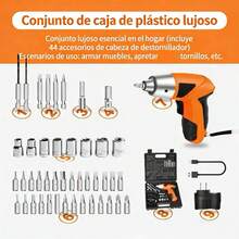 2026 nuevo juego de herramientas de mantenimiento de perforación eléctrica doméstica destornillador eléctrico de litio, kit de herramientas de combinación de carga de cable usb, un juego de diez juegos de mini, fácil de usar y - Naranja - Ver 10